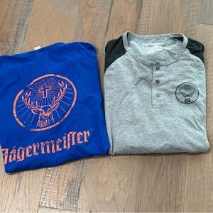 LOT Jägermeister JAGER Tee Shirt Tops Baseball SS LS XL XXL R2 The Stag Deer
